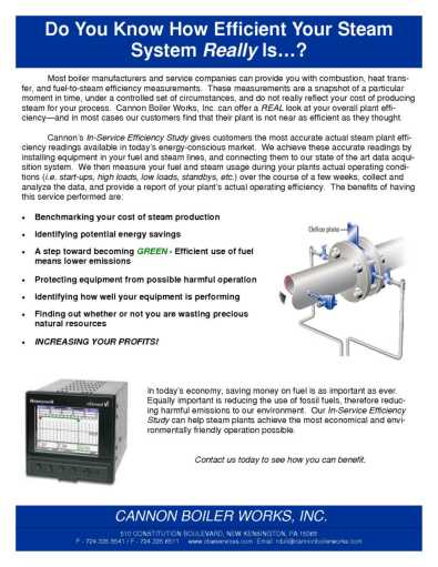 Fuel-to-Steam Efficiency Study